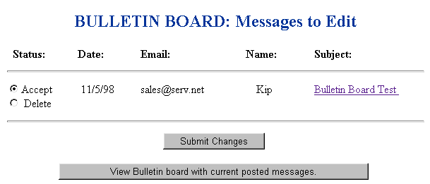 EZ-Bulletin Board Screen Capture